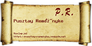 Pusztay Reményke névjegykártya